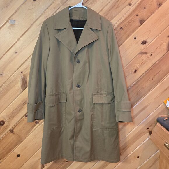 TownCraft Other - Vtg Towncraft Plus Mens Trench Coat Faux Fur Removable Liner Sz‎ 36